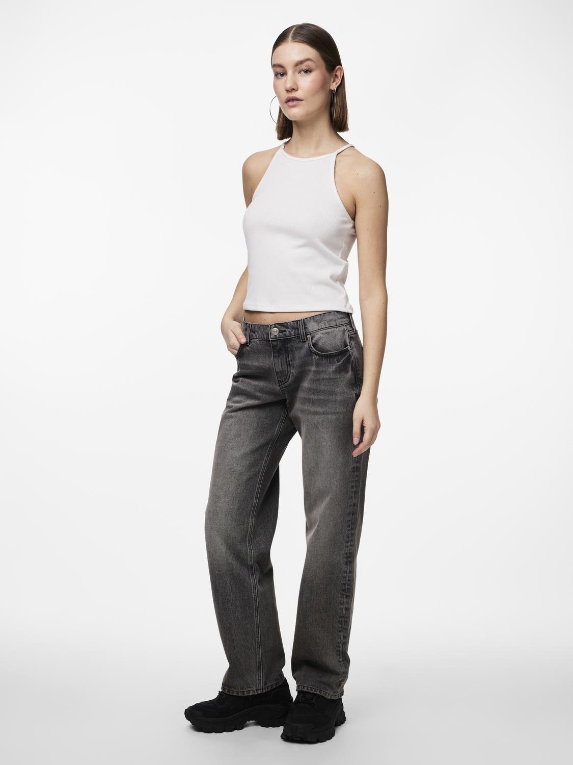 PCLOLLY Lowwaist Jeans - Grey Denim